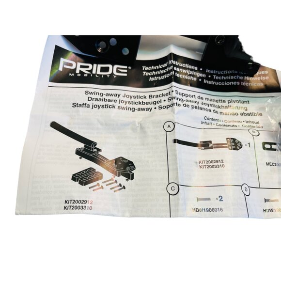 Pride Mobility Swing Away Joystick Bracket Right KIT2003310 For Power Wheelchair - Picture 4 of 4